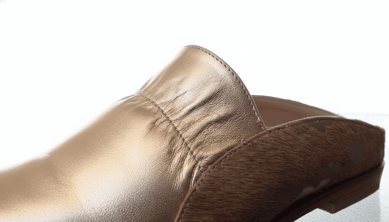 SOLMARA, babucha de cuero dorado para mujer — D'Poder — miniatura 2
