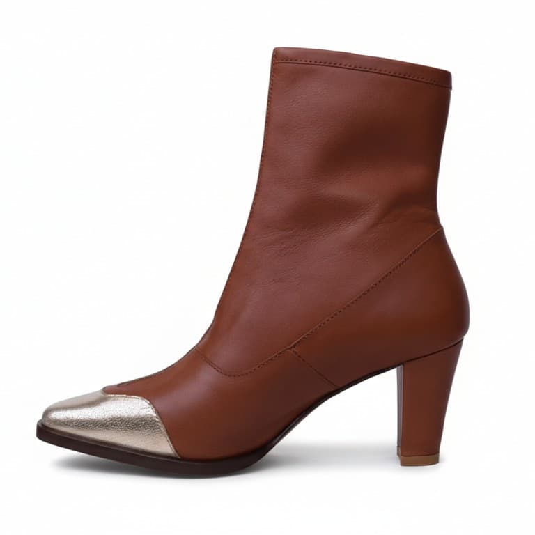 CHROME, botines de cuero canela para mujer — D'Poder — miniatura 2