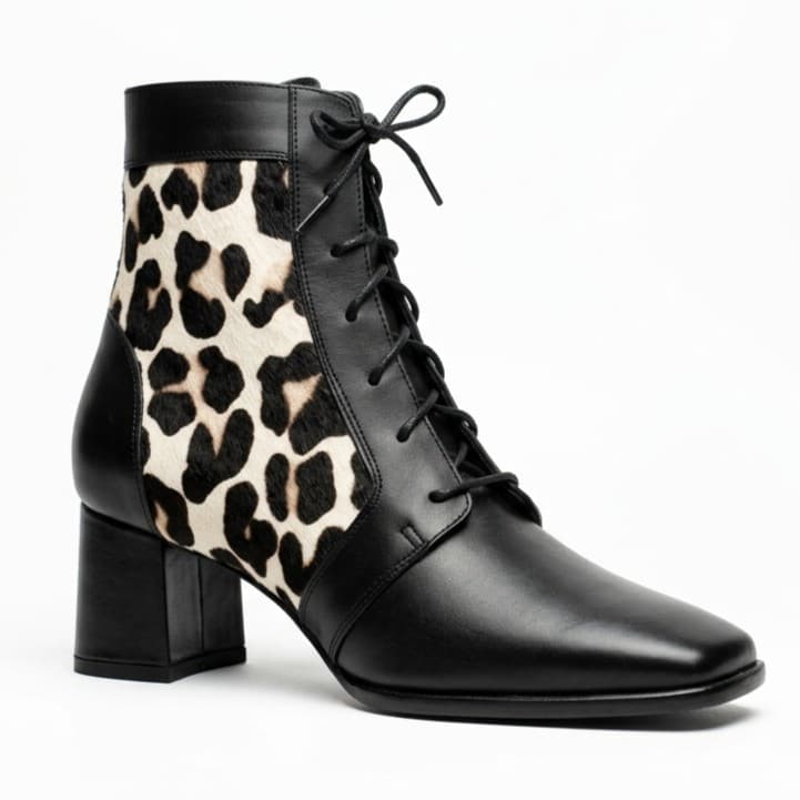 LEO, botines de cuero negro para mujer — D'Poder — vista 1