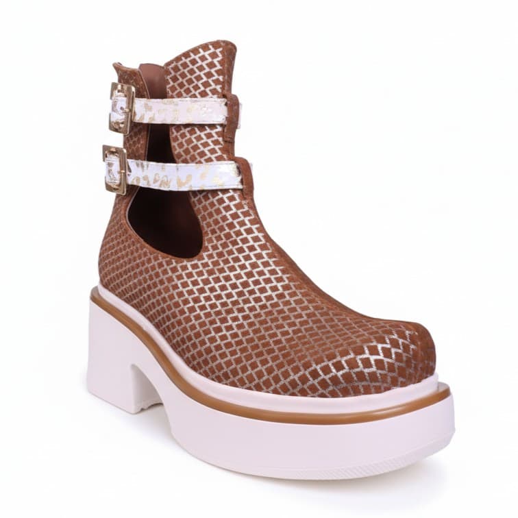 VALIENTE, botines de cuero camel para mujer — D'Poder — vista 1