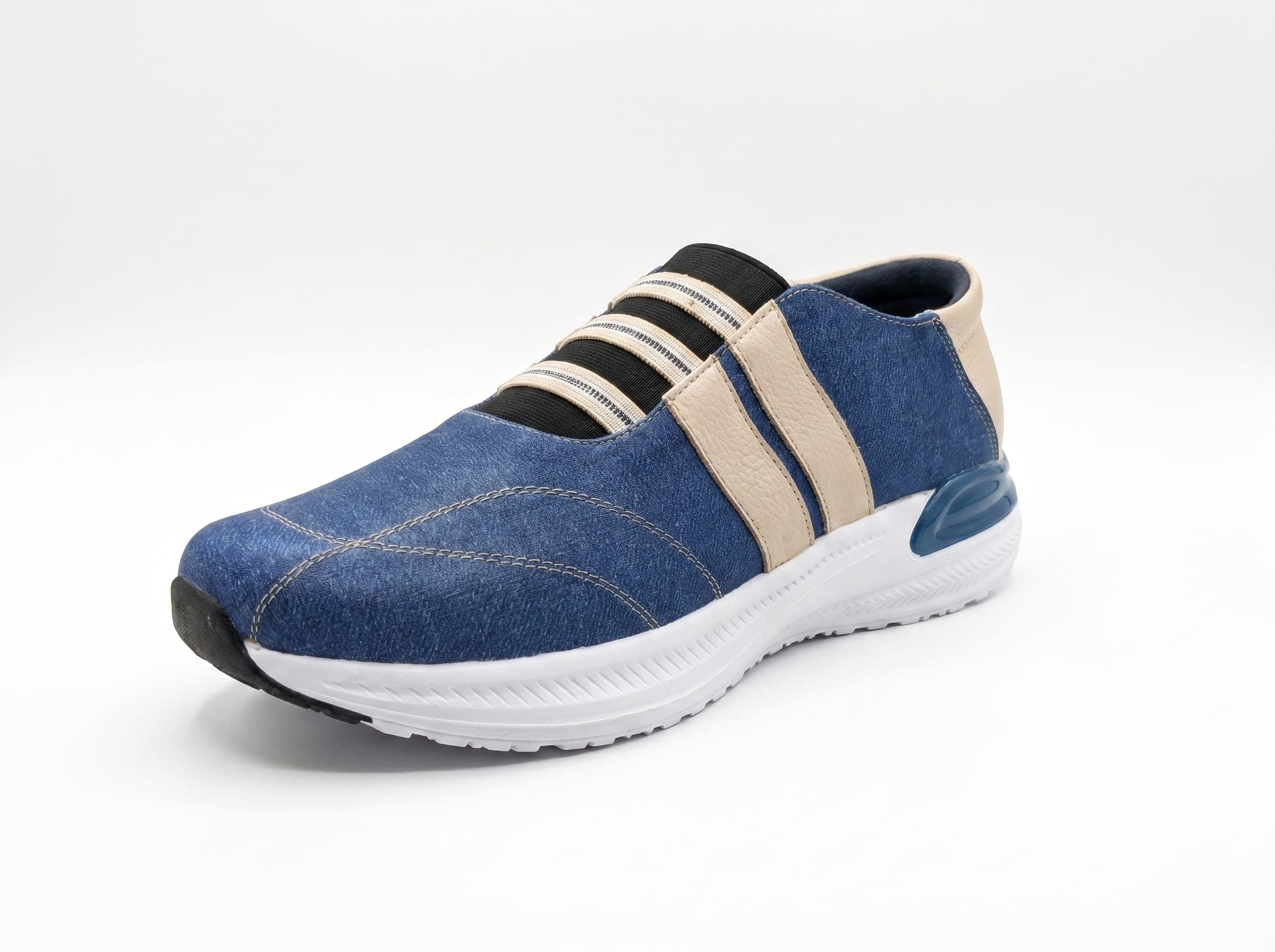 INTRÉPIDO, zapatillas de cuero azul para hombre