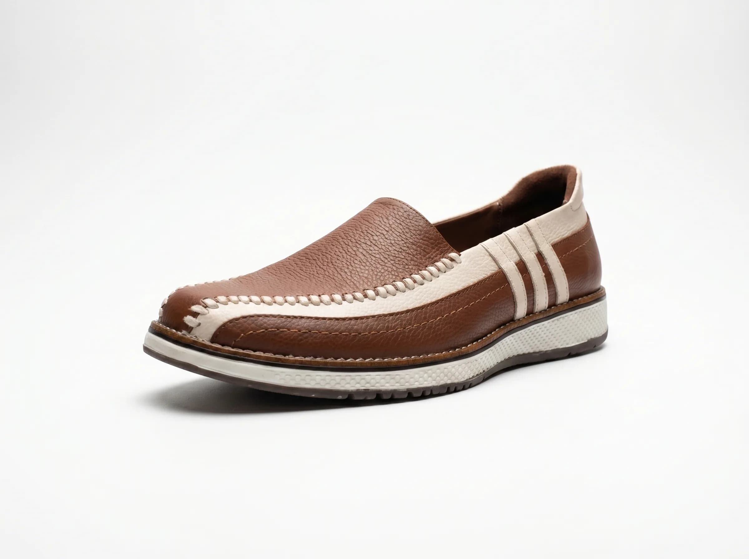 Atlas Chocolate, mocasines de cuero canela para hombre