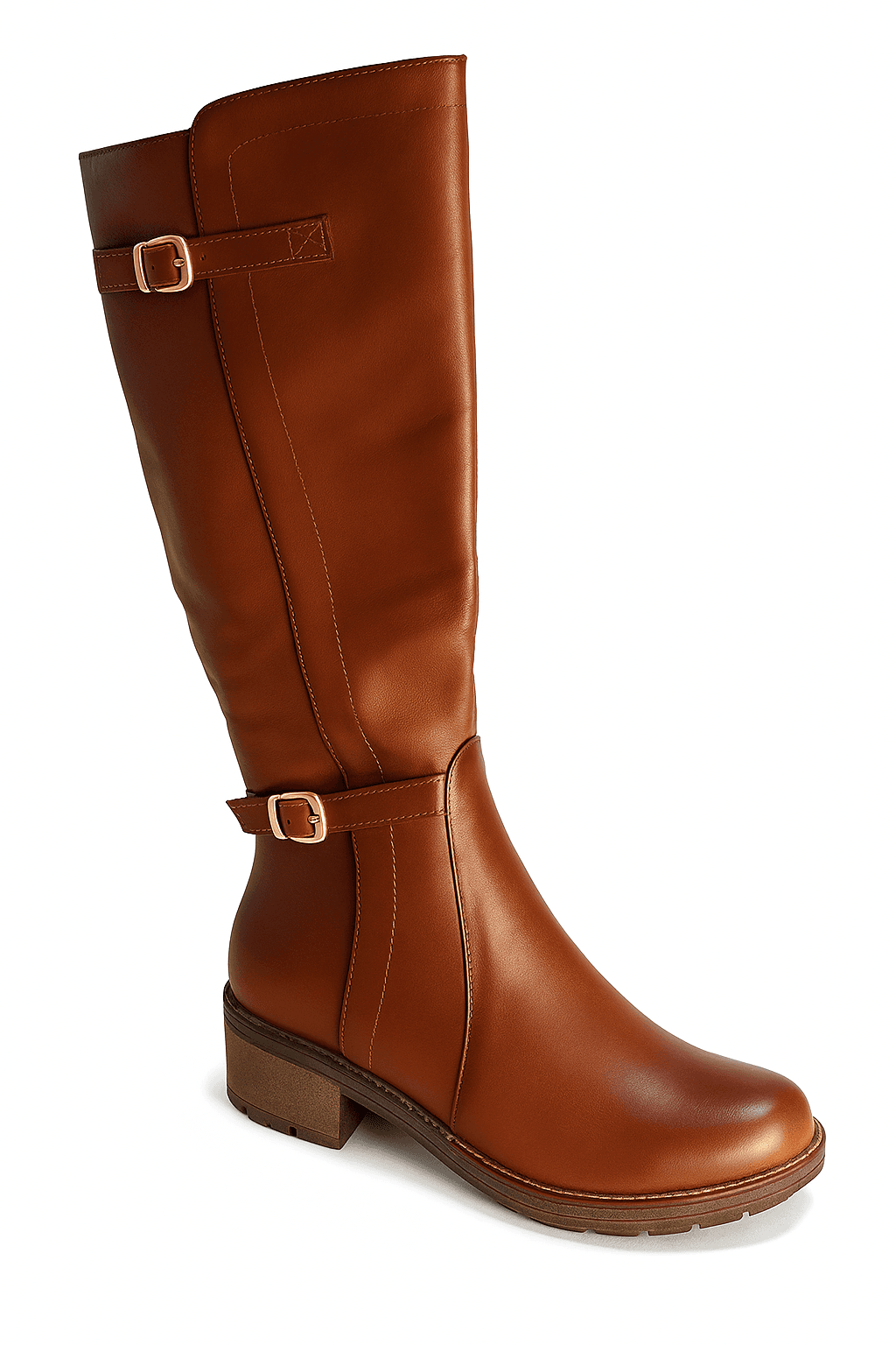 PRESTIGE BRANDY, botas de cuero brandy para mujer — D'Poder — vista 1