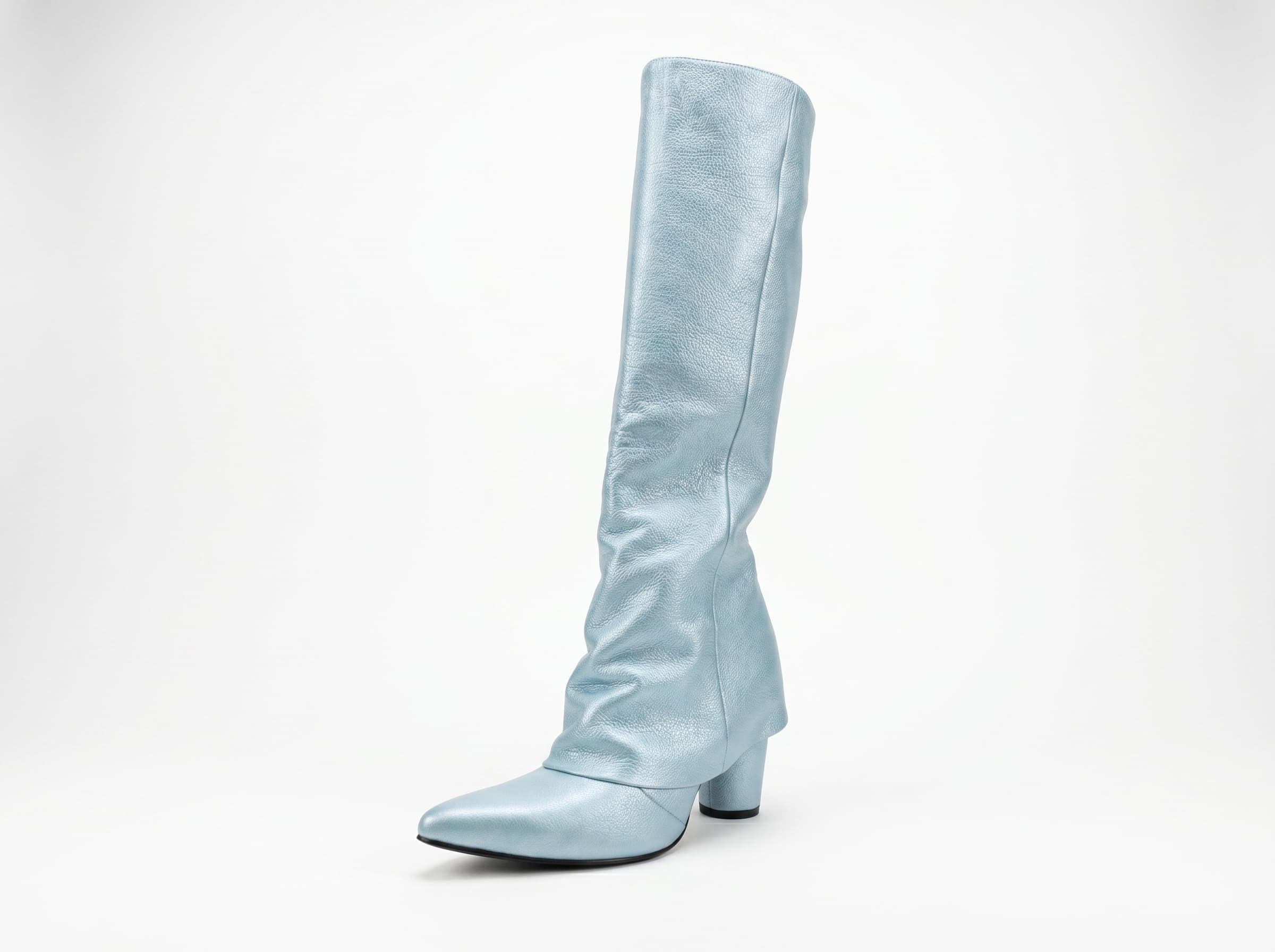 REINA - CELESTE, botas de cuero celeste para mujer — D'Poder — vista 1