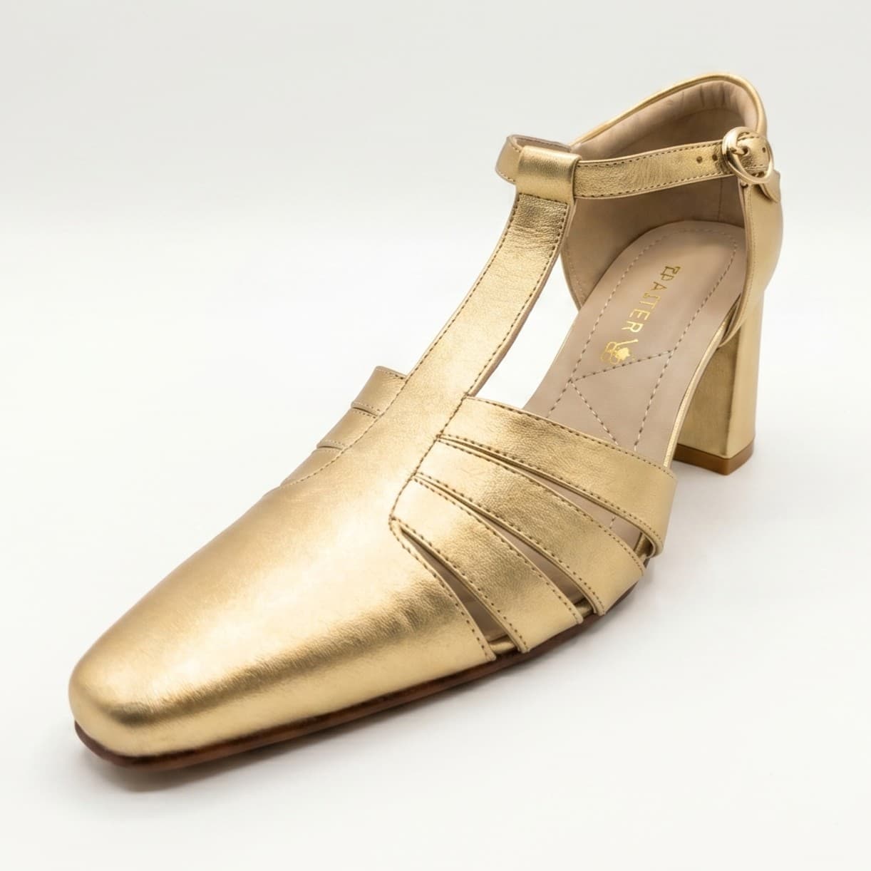 BRISA - DORADA, zapatos de vestir de cuero dorado para mujer — D'Poder — vista 1
