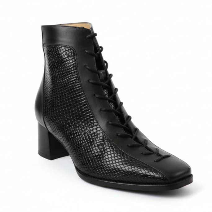 EDEN NERA VERSION 2, botines de cuero negro para mujer — D'Poder — vista 1
