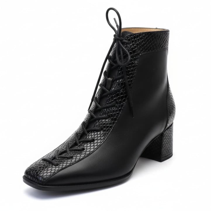 EDEN NERA, botines de cuero negro para mujer — D'Poder — vista 1