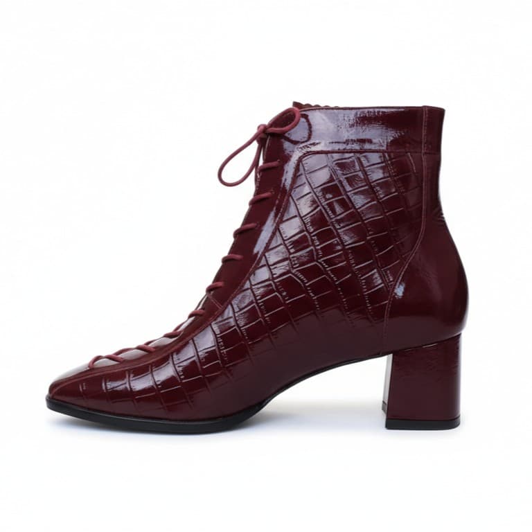 EDEN VINO, botines de cuero vino para mujer — D'Poder — vista 1