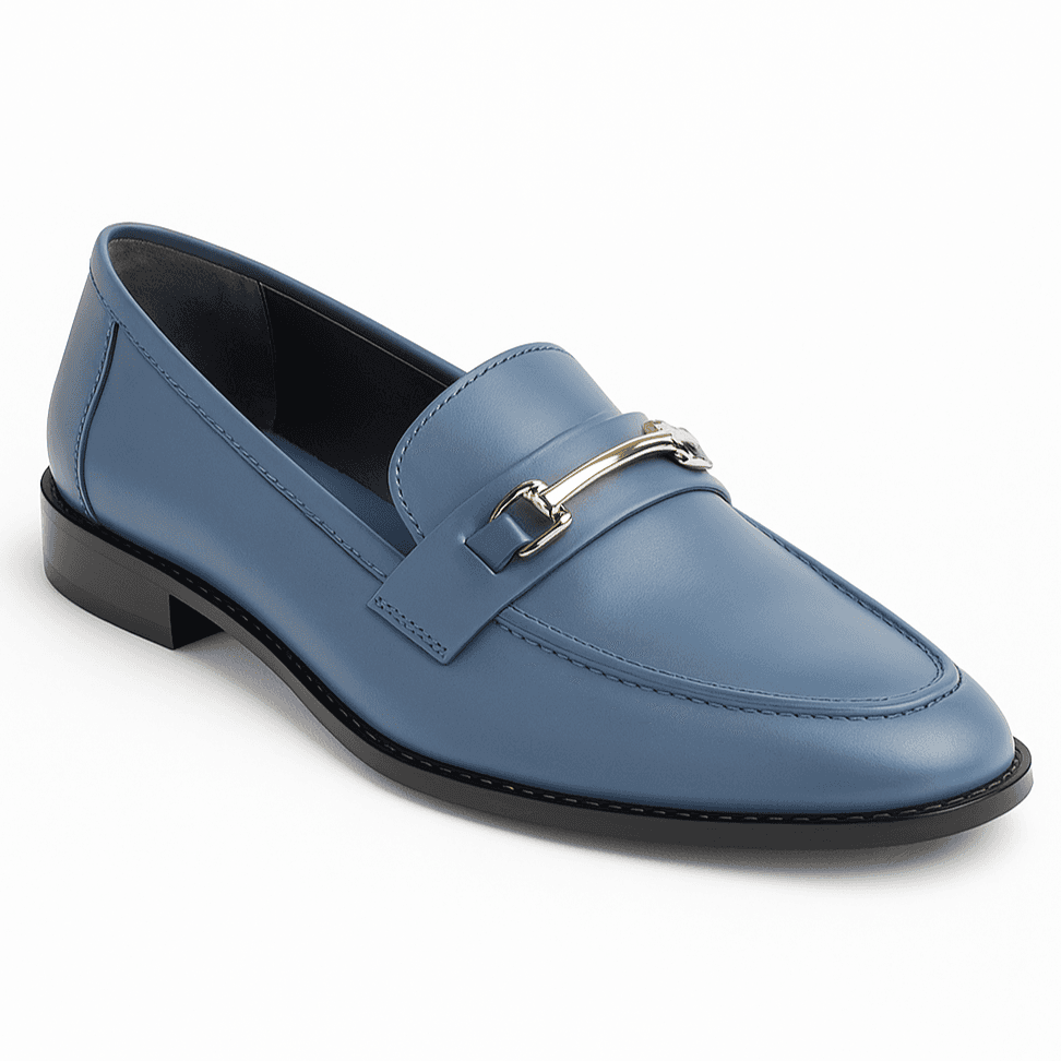 OXFORD - AZUL ACERO, oxford de cuero azul acero para mujer — D'Poder — vista 1
