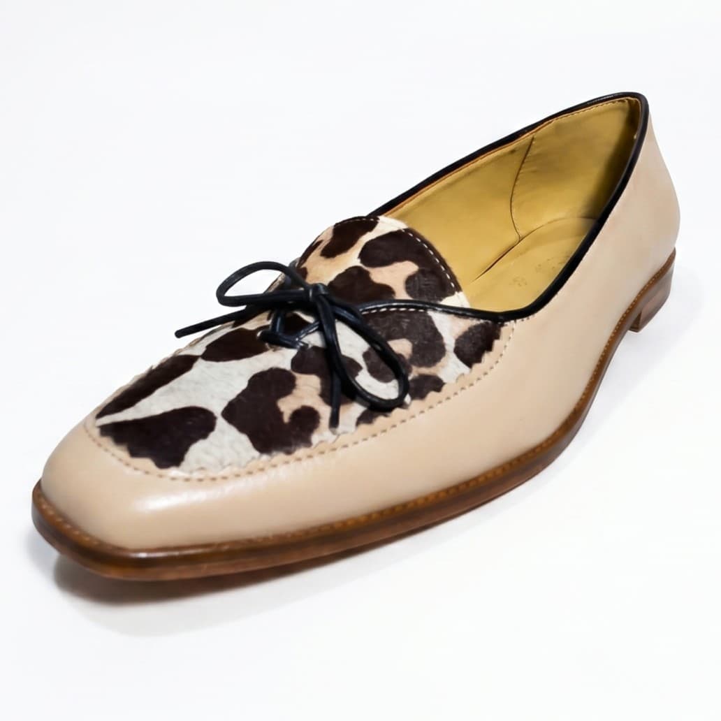ZAIRA BEIGE, oxford de cuero beige para mujer — D'Poder — vista 1