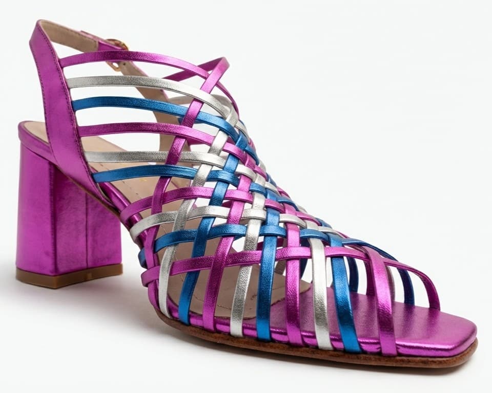 ANDINA FUCSIA, sandalias de cuero multicolor para mujer — D'Poder — vista 1