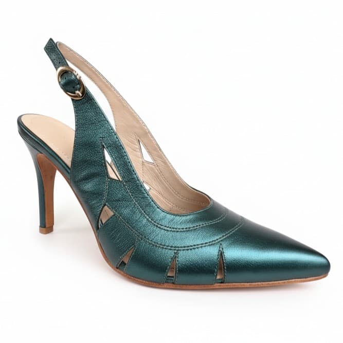 DIVINA VERDE, tacones de cuero burdeos para mujer — D'Poder — vista 1