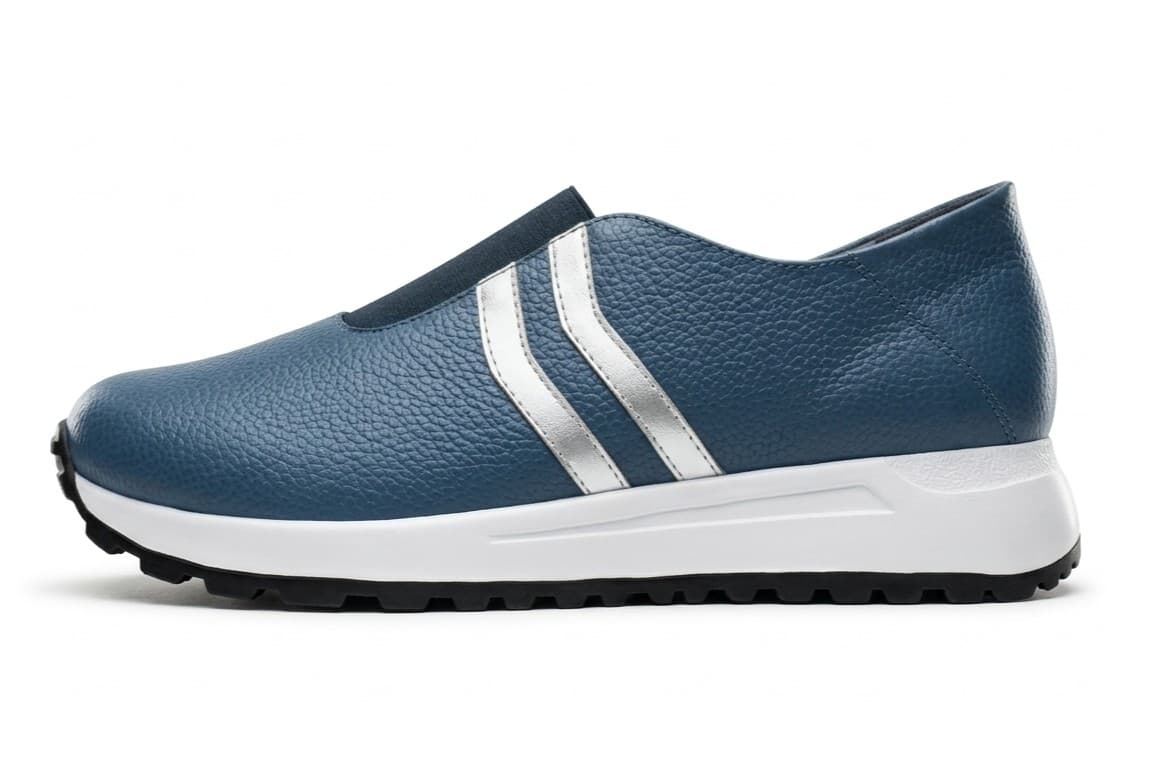 AZUL, zapatillas de cuero azul marino para mujer — D'Poder — vista 1