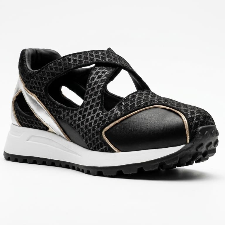 COSMICA, zapatillas de cuero negro para mujer — D'Poder — vista 1