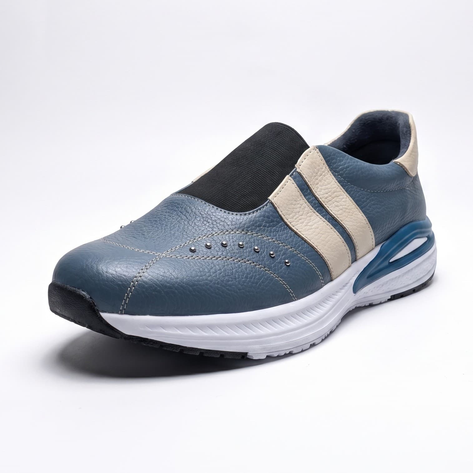 COSMICO, zapatillas de cuero azul marino para mujer — D'Poder — vista 1