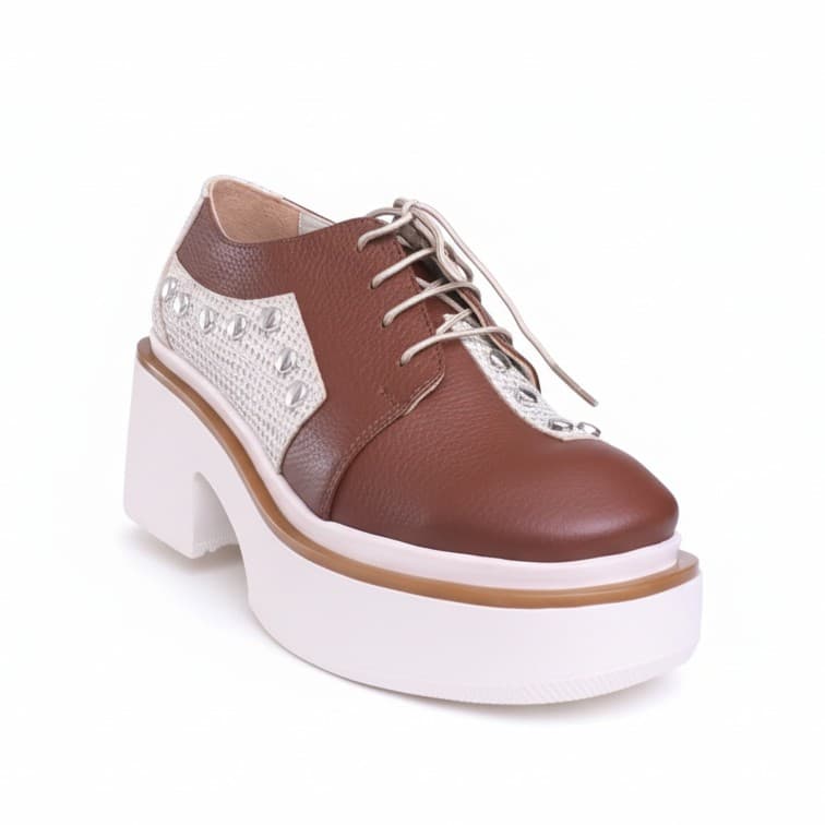 SILVER CHOCOLATE, zapatillas de cuero plateado para mujer — D'Poder — vista 1